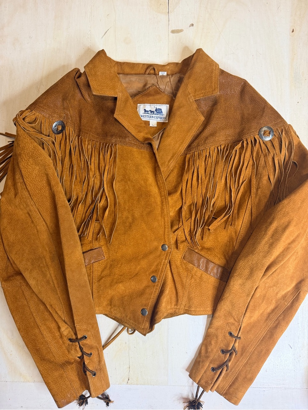Women's Vintage Suede Fringe Jacket - Rustic Brown